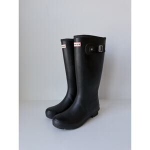 Hunter Original Tall Rain BOOTS With Fleece Boot Socks Black 7 US / 38 EU